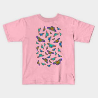 Colorful butterflies in rainbow colors Kids T-Shirt